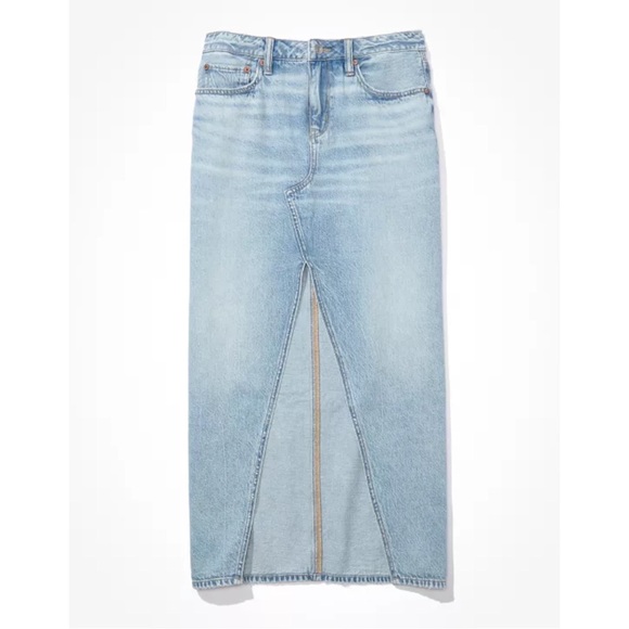 AMERICAN EAGLE ~Low-Rise Denim Maxi Skirt (NWT) - Picture 2 of 14